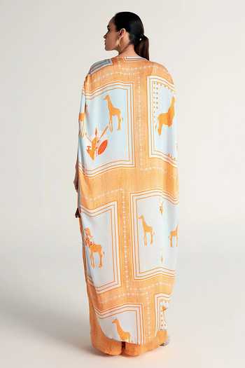 Kamaali Pret Ayani Printed Kaftan & Pant Set 