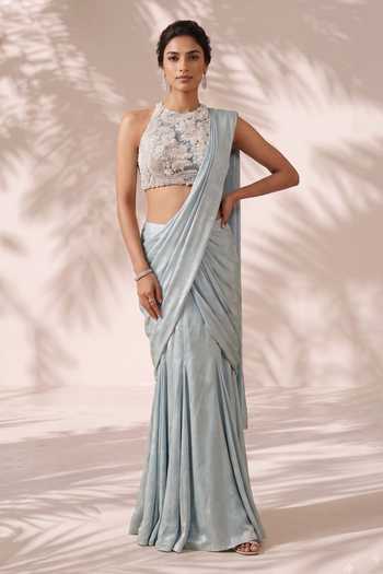 Aneesh Agarwaal Verena Pre-Draped Saree With Embroidered Blouse 