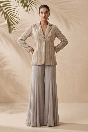 Aneesh Agarwaal Devon Embroidered Jacket & Sharara Set