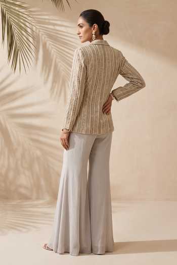 Aneesh Agarwaal Devon Embroidered Jacket & Sharara Set