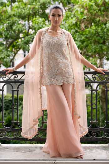 Aneesh Agarwaal Aurora Embroidered Kurta Palazzo Set