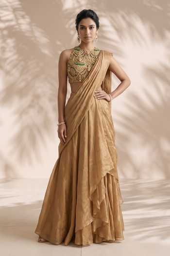 Aneesh Agarwaal Camille Draped Lehenga Saree With Blouse