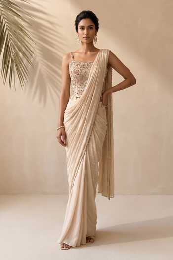 Aneesh Agarwaal Esme Pre-Draped Saree With Embroidered Corset