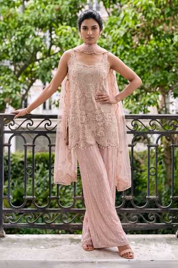 Aneesh Agarwaal Rosalind Embroidered Kurta Sharara Set