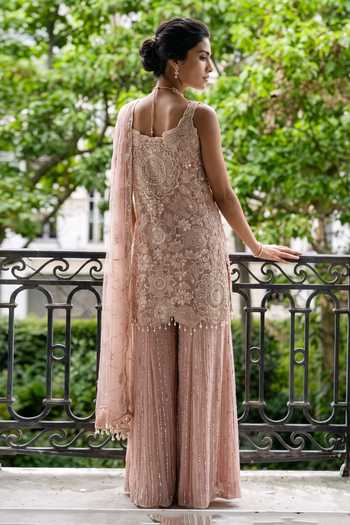 Aneesh Agarwaal Rosalind Embroidered Kurta Sharara Set
