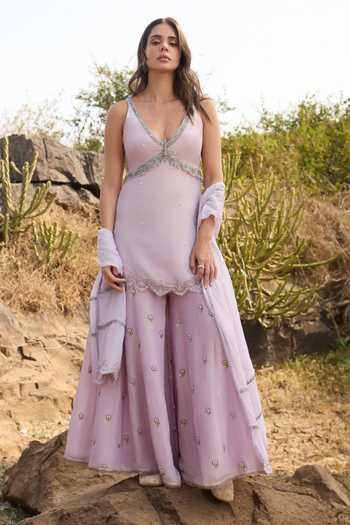 Aaryaa By Kashveen Kohli June Floral Butti Embrodered Palazzo Set 