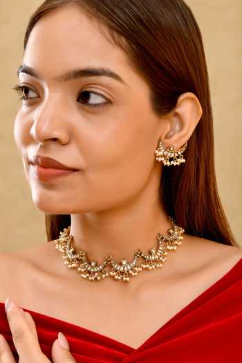 Prestones Polki Embellished Choker Set 