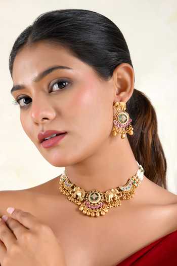 Prestones Stone Embellished Choker Set 