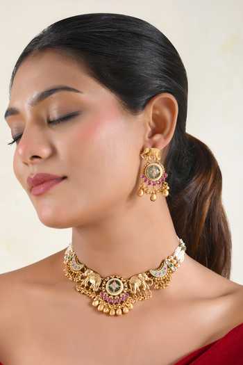 Prestones Stone Embellished Choker Set 