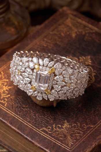 Prestones Stone Embellished Cutwork Bracelet 