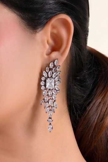 Prestones Crystal Stone Embellished Earrings 