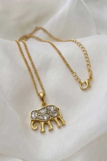 Prestones Elephant Motif Pendant Necklace 