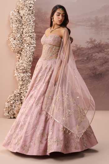 Parul Gandhi Celeste Embroidered Corset Lehenga Set 