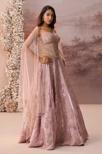 Buy Parul Gandhi Purple Tissue Embroidery, Sequins, Beads Sweetheart Celeste Corset Lehenga Set Online at Aza Fashions Buy_Parul Gandhi_Purple Tissue Embroidery, Sequins, Beads Sweetheart Celeste Corset Lehenga Set _Online_at_Aza_Fashions