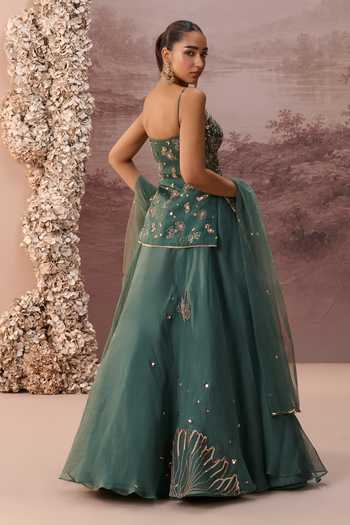 Parul Gandhi Serathine Embroidered Corset Lehenga Set 