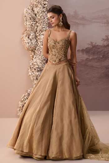 Buy Parul Gandhi Gold Tissue Sequins, Beads, Stones Tabeer Embellished Corset Lehenga Set Online at Aza Fashions Buy_Parul Gandhi_Gold Tissue Sequins, Beads, Stones Tabeer Embellished Corset Lehenga Set _Online_at_Aza_Fashions