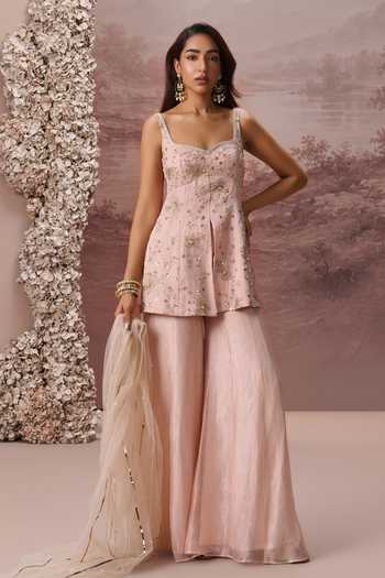 Parul Gandhi Flora Embroidered Kurta Sharara Set 