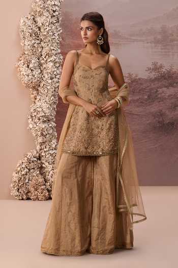 Parul Gandhi Sunehri Embroidered Kurta Sharara Set 