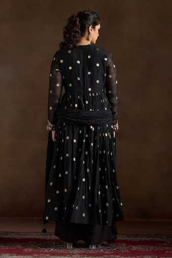 Almaari By Pooja Patel Ojasvi Chanderi Polka Dot Motif Anarkali Set 
