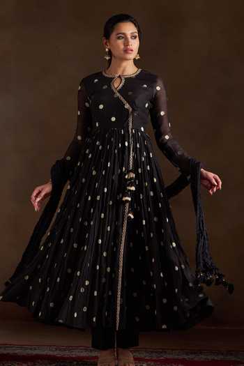 Almaari By Pooja Patel Oorja Pure Chanderi Polka Anarkali Set 