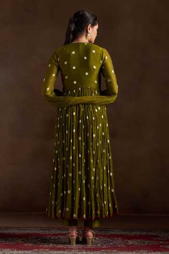 Almaari By Pooja Patel Oorja Polka Pure Chanderi Anarkali Set 