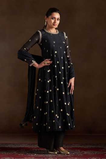Almaari By Pooja Patel Oishi Chanderi Woven Anarkali Set 