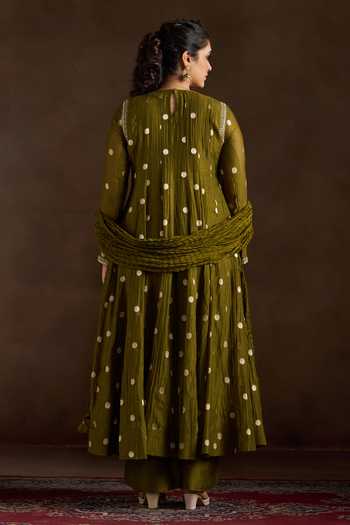 Almaari By Pooja Patel Oishi Chanderi Woven Anarkali Set 