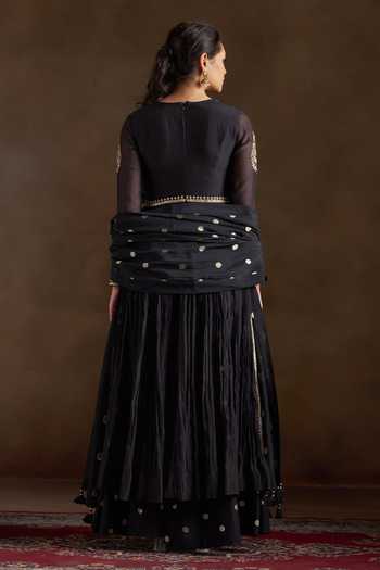 Almaari By Pooja Patel Oshira Chanderi Embroidered Anarkali Set 
