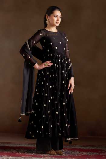Almaari By Pooja Patel Omika Polka Pattern Anarkali Set 