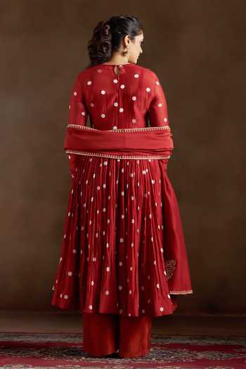 Almaari By Pooja Patel Omika Polka Dot Pattern Anarkali Set 
