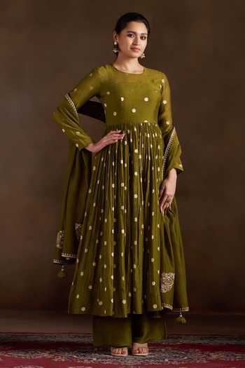 Almaari By Pooja Patel Omika Pure Chanderi Anarkali Set 