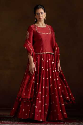 Almaari By Pooja Patel Oorvi Embroidered Kurta Sharara Set 