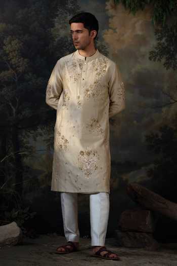 Ayush Jain Bahar Silk Chanderi Kurta & Pant Set 