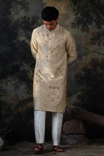 Ayush Jain Bahar Silk Chanderi Kurta & Pant Set 