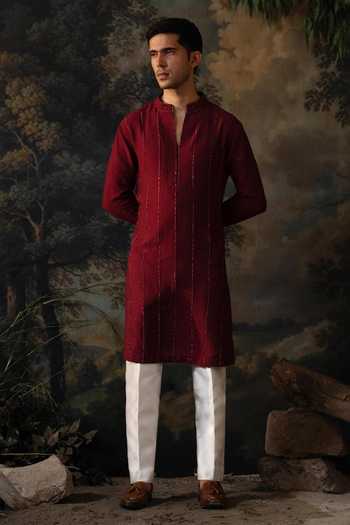 Ayush Jain Wintage Embroidered Kurta & Pant Set 