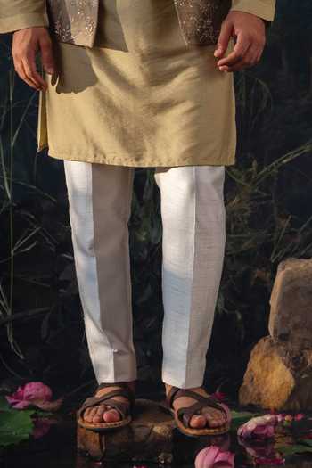 Ayush Jain Green Silk, Cotton Kanan Embroidered Nehru Jacket And Kurta Set Online at Aza Fashions Ayush Jain_Green Silk, Cotton Kanan Embroidered Nehru Jacket And Kurta Set _Online_at_Aza_Fashions