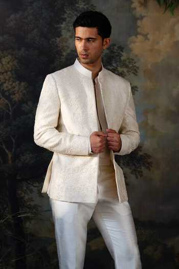 Ayush Jain Chandra Hand Embroidered Bandhgala Set 