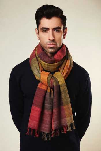 Buy Aeshaane Multi Color Stripe Woven Scarf Online at Aza Fashions Buy_Aeshaane_Multi Color Stripe Woven Scarf _Online_at_Aza_Fashions
