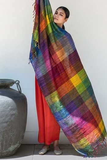 Aeshaane Colorblock Textured Scarf