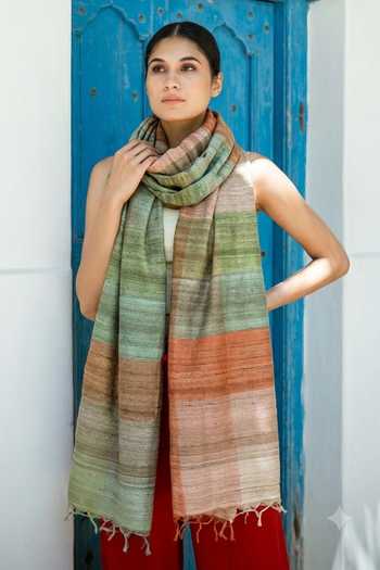 Aeshaane Horizontal Stripe Pattern Scarf