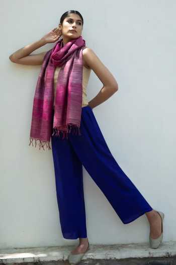 Aeshaane Multi Color Tassels Bordered Scarf Online at Aza Fashions Aeshaane_Multi Color Tassels Bordered Scarf _Online_at_Aza_Fashions