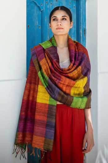 Aeshaane Stripe Handwoven Scarf