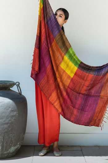 Aeshaane Stripe Handwoven Scarf