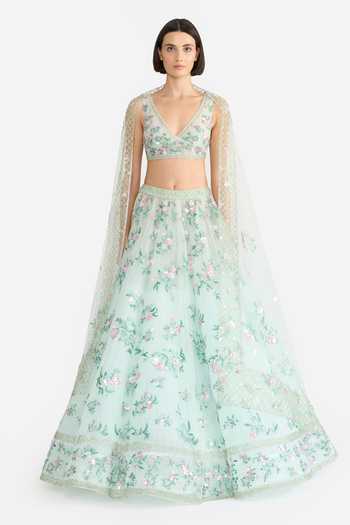 Gauri & Nainika Verdant Garden Embroidered Lehenga Set 