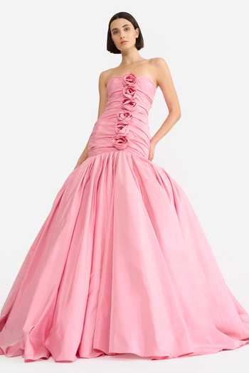 Gauri & Nainika Draped Rosette Gown 