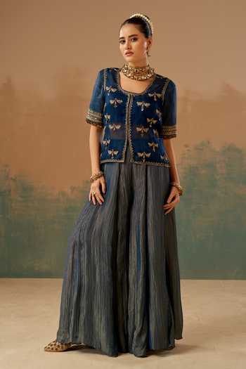 Aditi Somani Embroidered Jacket Sharara Set 