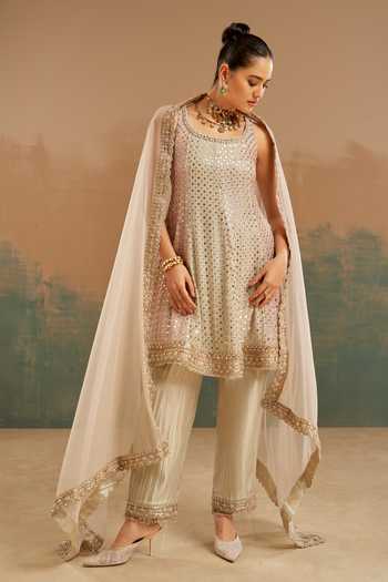 Aditi Somani Mirror Work Straight Kurta Set 