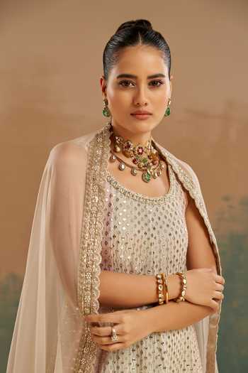 Aditi Somani Mirror Work Straight Kurta Set 