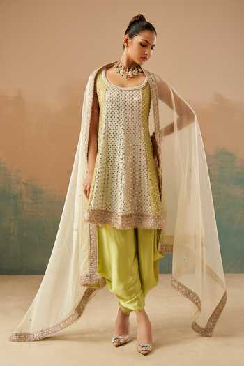 Aditi Somani Mirror Work Kurta Dhoti Pant Set 