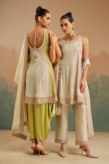 Aditi Somani Mirror Work Kurta Dhoti Pant Set 